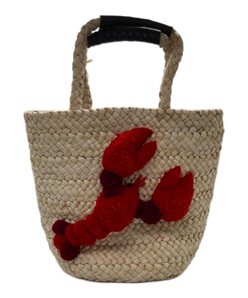 ear PAPILLONNER（イアパピヨネ）ear PAPILLONNER (イアパピヨネ) アニマル/キャラカゴバッグ　エビ ベージュ×レッドの古着・服飾アイテム