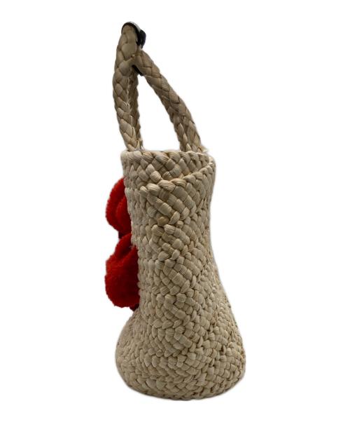 ear PAPILLONNER（イアパピヨネ）ear PAPILLONNER (イアパピヨネ) アニマル/キャラカゴバッグ　エビ ベージュ×レッドの古着・服飾アイテム