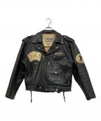 AVIREXアヴィレックス）の古着「THREE JACKSライダースジャケット」｜ブラック