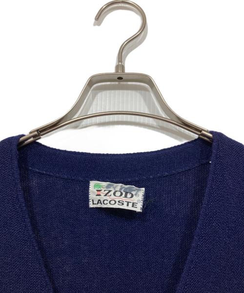 IZOD LACOSTE（アイゾッド ラコステ）IZOD LACOSTE (アイゾッド ラコステ) ロゴニットカーディガン ネイビー サイズ:XLの古着・服飾アイテム