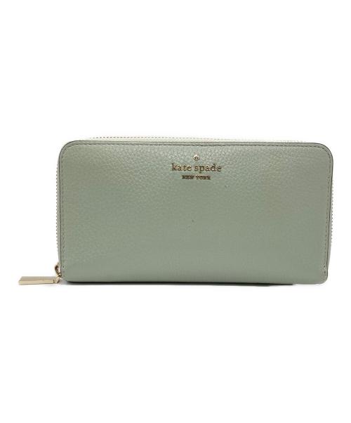 Kate Spade（ケイトスペード）Kate Spade (ケイトスペード) ラウンドファスナー長財布 グリーンの古着・服飾アイテム