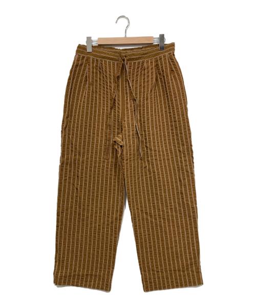 anuke（アンヌーク）anuke (アンヌーク) Sheer Stripe Pants ブラウン サイズ:36の古着・服飾アイテム