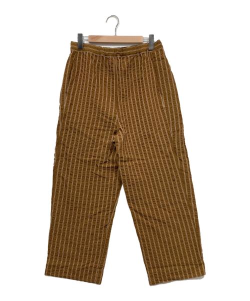 anuke（アンヌーク）anuke (アンヌーク) Sheer Stripe Pants ブラウン サイズ:36の古着・服飾アイテム