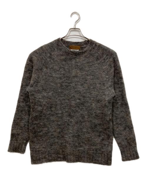 TOMORROW LAND（トゥモローランド）TOMORROW LAND (トゥモローランド) モヘアウールナイロン メランジクルーネックニット ブラウン サイズ:Sの古着・服飾アイテム