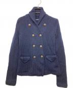 RALPH LAURENラルフローレン）の古着「ダブルニットジャケット」｜ネイビー