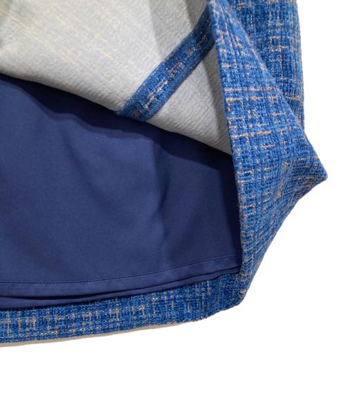 eimy istoire（エイミーイストワール）eimy istoire (エイミーイストワール) ハイウエストツイードミニスカート ブルー サイズ:Mの古着・服飾アイテム