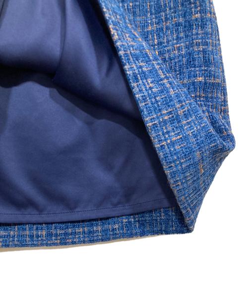 eimy istoire（エイミーイストワール）eimy istoire (エイミーイストワール) ハイウエストツイードミニスカート ブルー サイズ:Mの古着・服飾アイテム