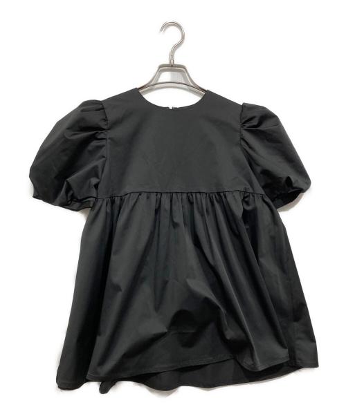 maison de dolce（メゾンドドルチェ）maison de dolce (メゾンドドルチェ) 半袖ブラウス　パフスリーブ ブラック サイズ:Sの古着・服飾アイテム