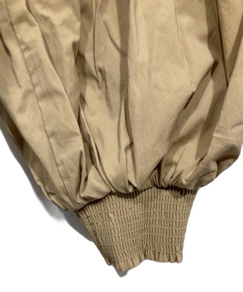 nano・universe（ナノ・ユニバース）nano・universe (ナノ・ユニバース) LB.03／異素材コンビボリュームワンピース ベージュ サイズ:2の古着・服飾アイテム