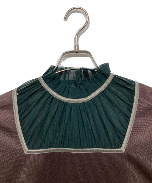 KOLOR（カラー）KOLOR (カラー) チュール切替カットソー ブラウン サイズ:1の古着・服飾アイテム