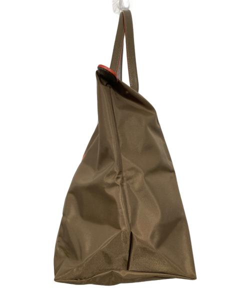 LONGCHAMP（ロンシャン）LONGCHAMP (ロンシャン) トートバッグ　折り畳み オリーブオレンジの古着・服飾アイテム