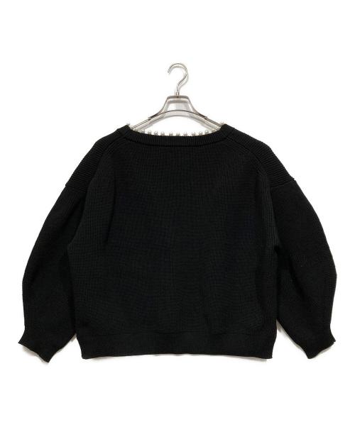 Adam et Rope（アダム エ ロペ）Adam et Rope (アダム エ ロペ) パール付きカーディガン ブラック サイズ:Fの古着・服飾アイテム