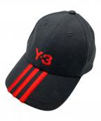 Y-3ワイスリー）の古着「3STP CAP / スリーストライプス キャップ」｜ブラック×レッド