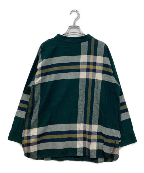 BEAMS BOY（ビームスボーイ）BEAMS BOY (ビームスボーイ) ボーイ ビッグタータン ハイネック シャツ グリーン サイズ:Freeの古着・服飾アイテム