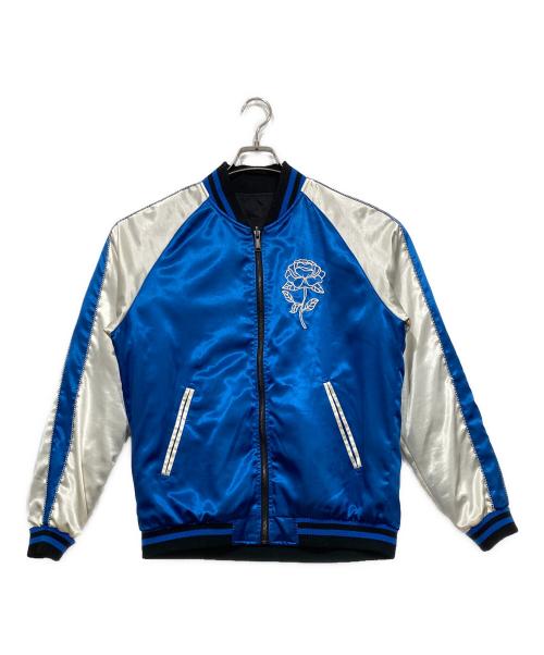 JACKROSE（ジャックローズ）JACKROSE (ジャックローズ) ローズ刺繍リバーシブルスカジャン＆MA-1 ブルー サイズ:3の古着・服飾アイテム