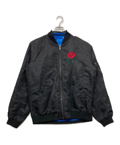 JACKROSE（ジャックローズ）JACKROSE (ジャックローズ) ローズ刺繍リバーシブルスカジャン＆MA-1 ブルー サイズ:3の古着・服飾アイテム