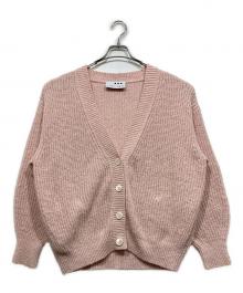 THREE DOTS（スリードッツ）の古着「Spray l/s cardigan /  Vネックカーディガン」｜ピンク