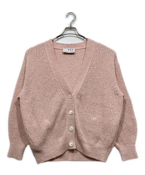 THREE DOTS（スリードッツ）THREE DOTS (スリードッツ) Spray l/s cardigan /  Vネックカーディガン ピンク サイズ:Sの古着・服飾アイテム