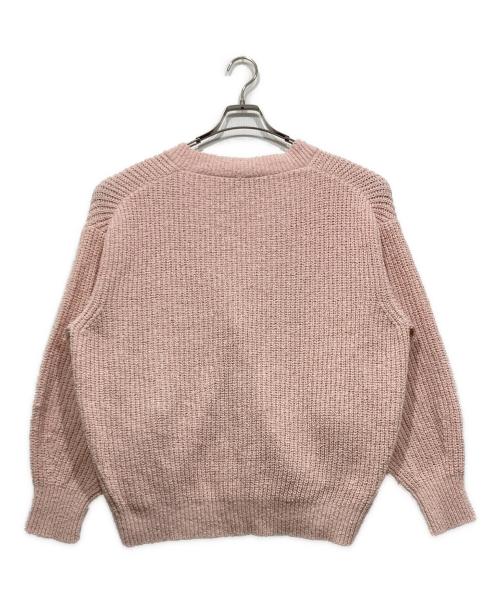 THREE DOTS（スリードッツ）THREE DOTS (スリードッツ) Spray l/s cardigan /  Vネックカーディガン ピンク サイズ:Sの古着・服飾アイテム