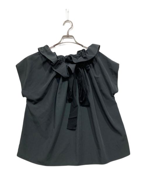 FRAY ID（フレイ アイディー）FRAY ID (フレイ アイディー) ラッフルギャザーブラウス グレー サイズ:Fの古着・服飾アイテム