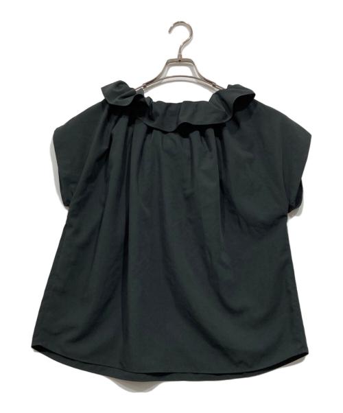 FRAY ID（フレイ アイディー）FRAY ID (フレイ アイディー) ラッフルギャザーブラウス グレー サイズ:Fの古着・服飾アイテム