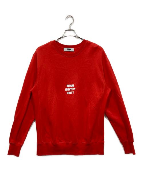 MSGM（エムエスジーエム）MSGM (エムエスジーエム) ロゴスウェット レッド サイズ:XSの古着・服飾アイテム