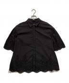 SLOBE IENAスローブ イエナ）の古着「カットワーク5S襟付きブラウス」｜ブラック