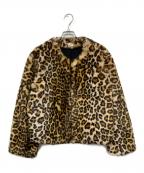 UNITED ARROWS Style for Livingユナイテッドアローズ スタイルフォーリビング）の古着「ノーカラーレオパードジャケット」｜ベージュ×ブラック