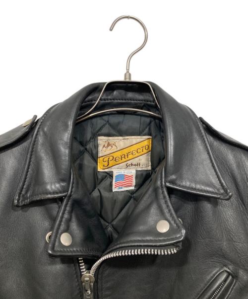 Schott（ショット）Schott (ショット) レザーダブルライダースジャケット ブラック サイズ:34の古着・服飾アイテム