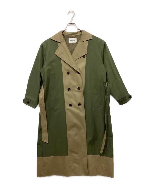 EMMEL REFINES（エメル リファインズ）EMMEL REFINES (エメル リファインズ) ロングコート ベージュ×カーキ サイズ:Mの古着・服飾アイテム