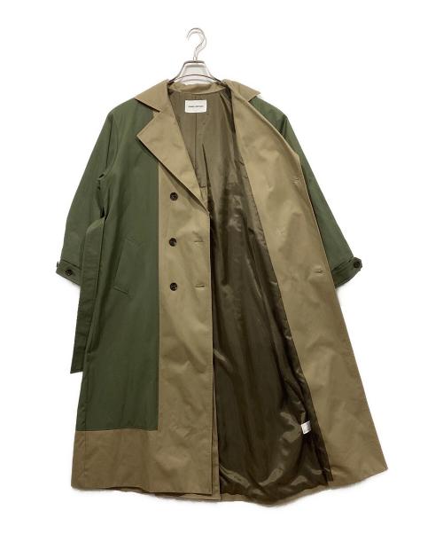 EMMEL REFINES（エメル リファインズ）EMMEL REFINES (エメル リファインズ) ロングコート ベージュ×カーキ サイズ:Mの古着・服飾アイテム