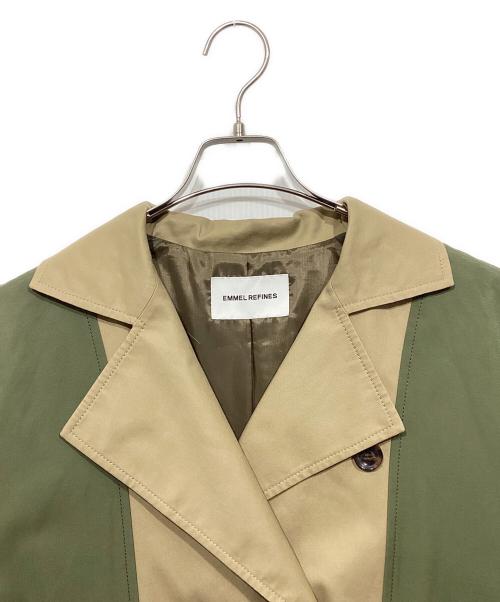 EMMEL REFINES（エメル リファインズ）EMMEL REFINES (エメル リファインズ) ロングコート ベージュ×カーキ サイズ:Mの古着・服飾アイテム