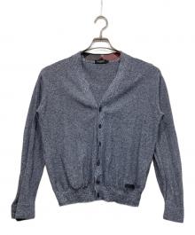 BLACK LABEL CRESTBRIDGE（ブラックレーベル クレストブリッジ）の古着「チェックコンビ麻混カーディガン」｜ブルー
