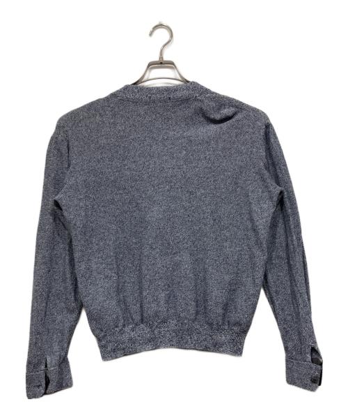 BLACK LABEL CRESTBRIDGE（ブラックレーベル クレストブリッジ）BLACK LABEL CRESTBRIDGE (ブラックレーベル クレストブリッジ) チェックコンビ麻混カーディガン ブルー サイズ:Mの古着・服飾アイテム