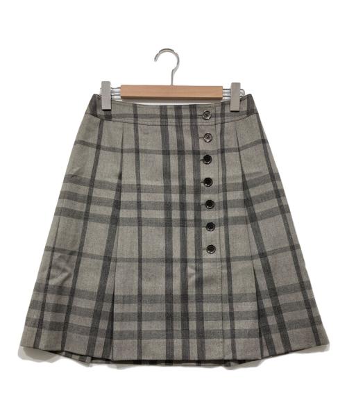 BURBERRY LONDON（バーバリーロンドン）BURBERRY LONDON (バーバリーロンドン) ノバチェックプリーツラップスカート グレー サイズ:40の古着・服飾アイテム