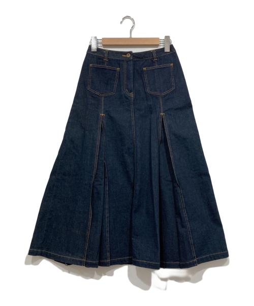 PINK HOUSE（ピンクハウス）PINK HOUSE (ピンクハウス) バック刺繍デニムスカート インディゴ サイズ:Mの古着・服飾アイテム