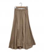 MADISON BLUEマディソンブルー）の古着「フレアリネンスカート」｜ベージュ