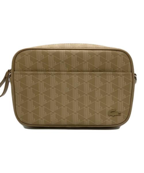 LACOSTE（ラコステ）LACOSTE (ラコステ) モノグラムジップショルダーバッグ ベージュの古着・服飾アイテム