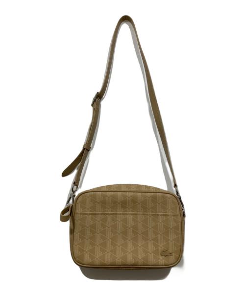 LACOSTE（ラコステ）LACOSTE (ラコステ) モノグラムジップショルダーバッグ ベージュの古着・服飾アイテム