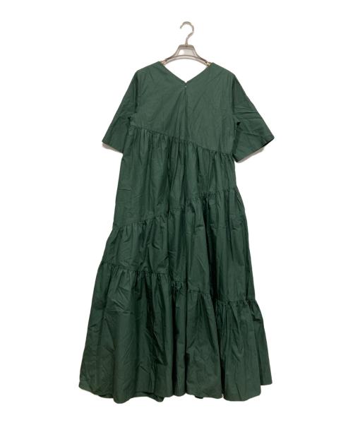 UN3D.（アンスリード）UN3D. (アンスリード) ティアード半袖ワンピース グリーン サイズ:38の古着・服飾アイテム