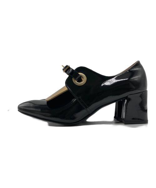 UN3D.（アンスリード）UN3D. (アンスリード) SQUARE MANINISH SHOES’17　スクエアトゥ ブラック サイズ:38の古着・服飾アイテム