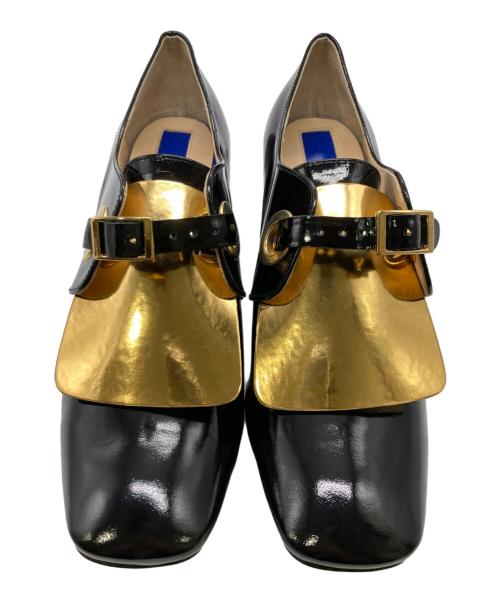 UN3D.（アンスリード）UN3D. (アンスリード) SQUARE MANINISH SHOES’17　スクエアトゥ ブラック サイズ:38の古着・服飾アイテム