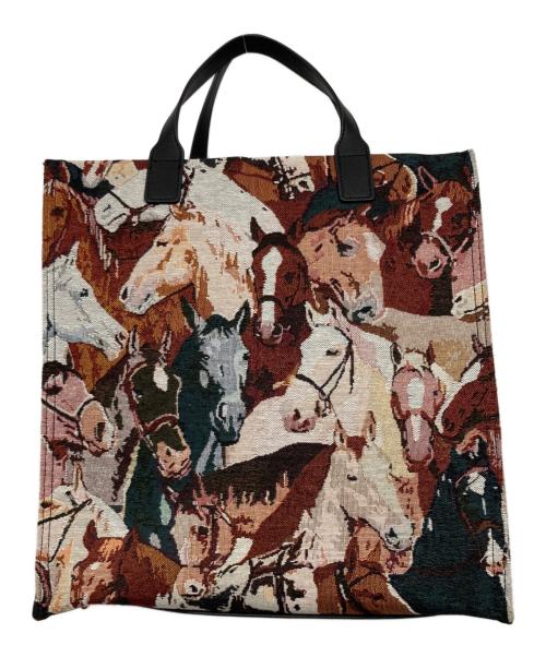 ear PAPILLONNER（イアパピヨネ）ear PAPILLONNER (イアパピヨネ) 馬柄トートバッグ ブラウンの古着・服飾アイテム