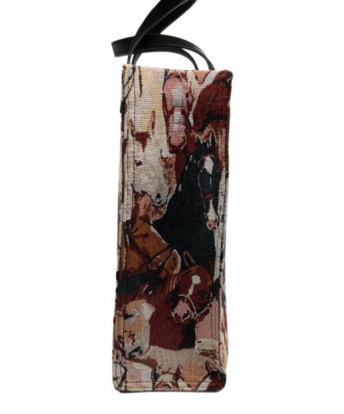 ear PAPILLONNER（イアパピヨネ）ear PAPILLONNER (イアパピヨネ) 馬柄トートバッグ ブラウンの古着・服飾アイテム