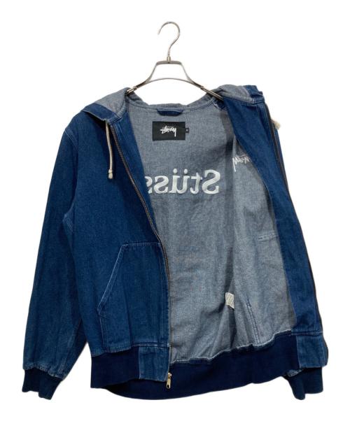 stussy（ステューシー）stussy (ステューシー) バックロゴデニムジップフーデッドジャケット ブルー サイズ:Mの古着・服飾アイテム