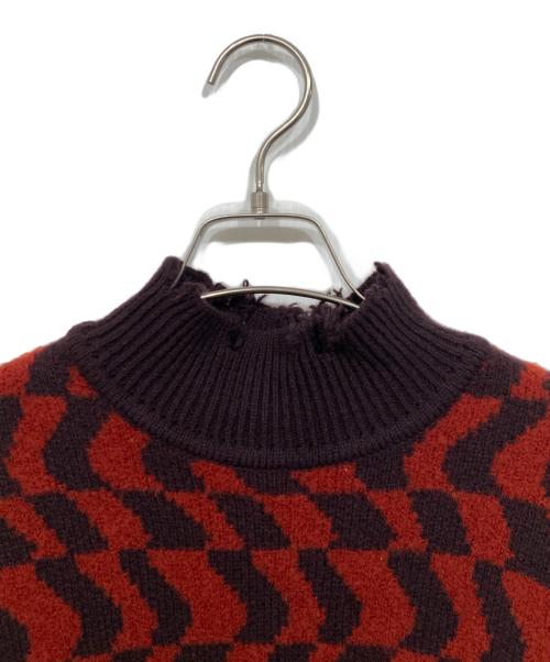 INella（イネラ）INella (イネラ) クラッシュハイネックニット レッド サイズ:Freeの古着・服飾アイテム