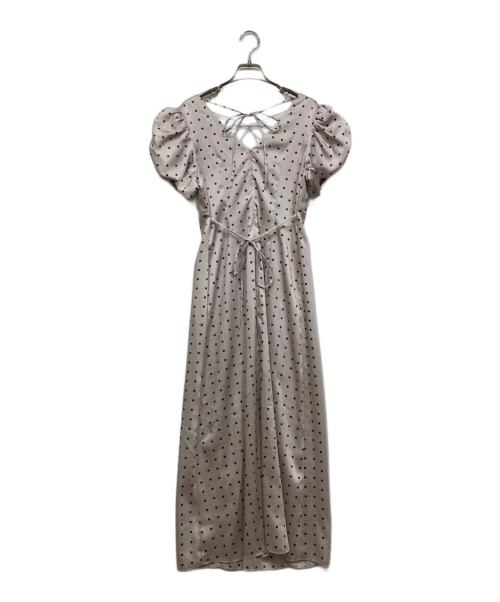 Snidel（スナイデル）Snidel (スナイデル) ギャザーパフスリーブドットワンピース ベージュ サイズ:1の古着・服飾アイテム