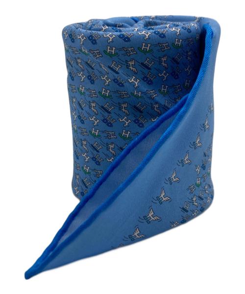 HERMES（エルメス）HERMES (エルメス) シルクスカーフ ブルーの古着・服飾アイテム