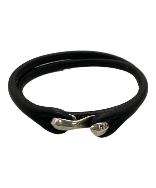 THE FLAT HEAD（ザ・フラットヘッド）THE FLAT HEAD (ザ・フラットヘッド) 二重巻き レザーブレスレット ブラックの古着・服飾アイテム