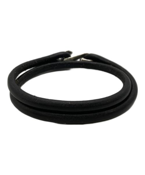 THE FLAT HEAD（ザ・フラットヘッド）THE FLAT HEAD (ザ・フラットヘッド) 二重巻き レザーブレスレット ブラックの古着・服飾アイテム